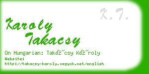 karoly takacsy business card
